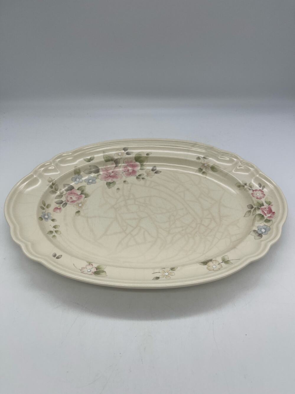 Pfaltzgraff Tea Rose Platter 12.75” x 9” See Photos Crazing